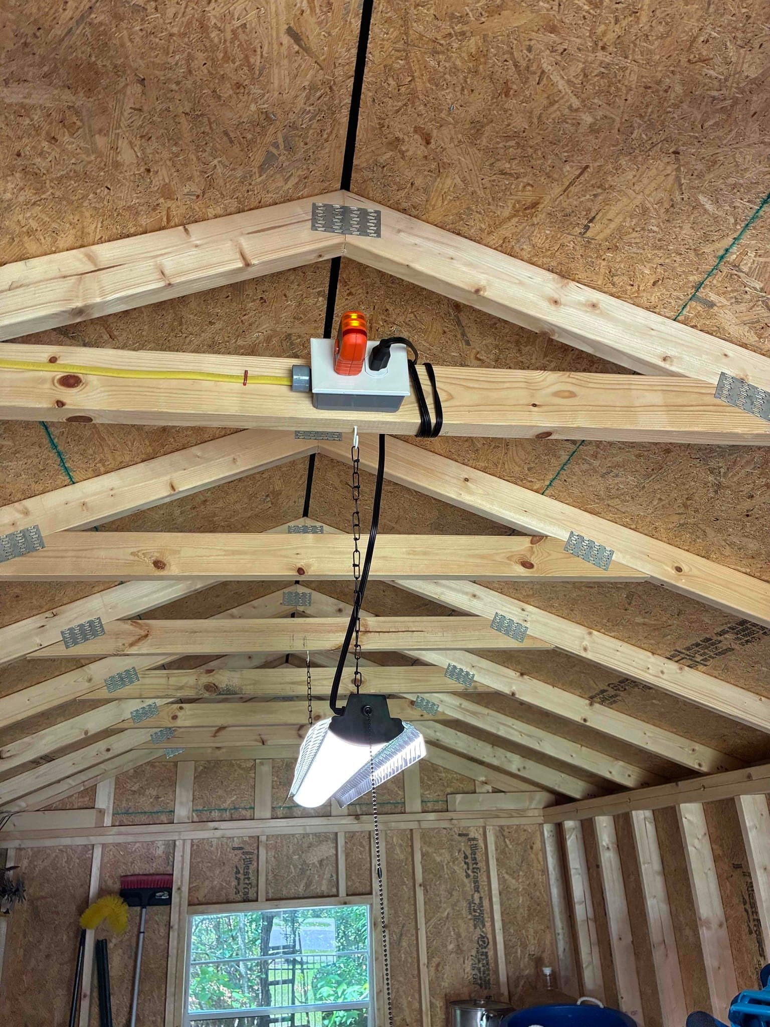 Full Electrical Wiring and Outlet Install for Backyard Shed image