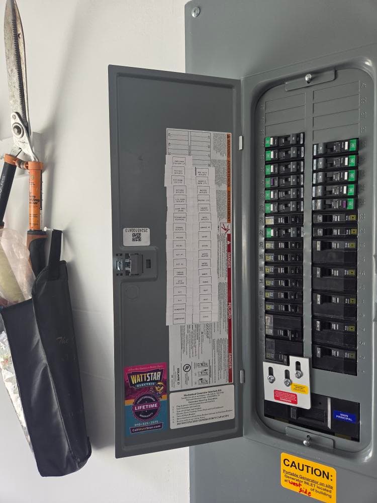 Gallery photos for Portable Generator Interlock Kit with Panel Surge Protection Installed: Image #1